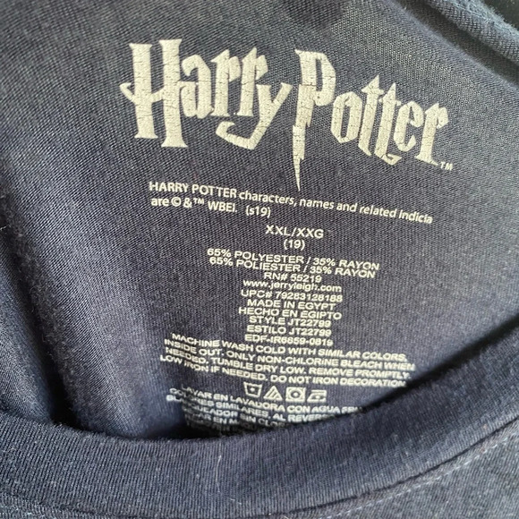 Harry Potter Womens Junior XXL 19 Blue Spell T-Shirt Hi-Low Expecto Patronum - Picture 3 of 4